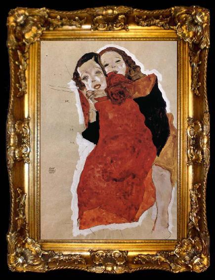 framed  Egon Schiele Two Girls, ta009-2